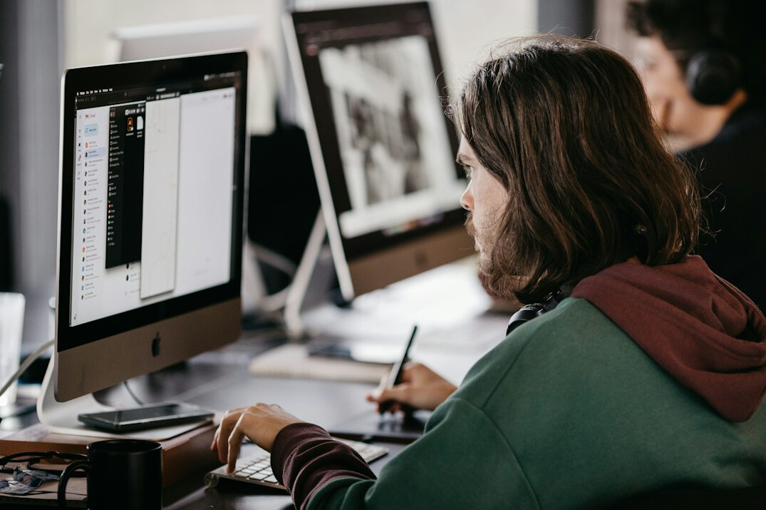 digital artist using creative software