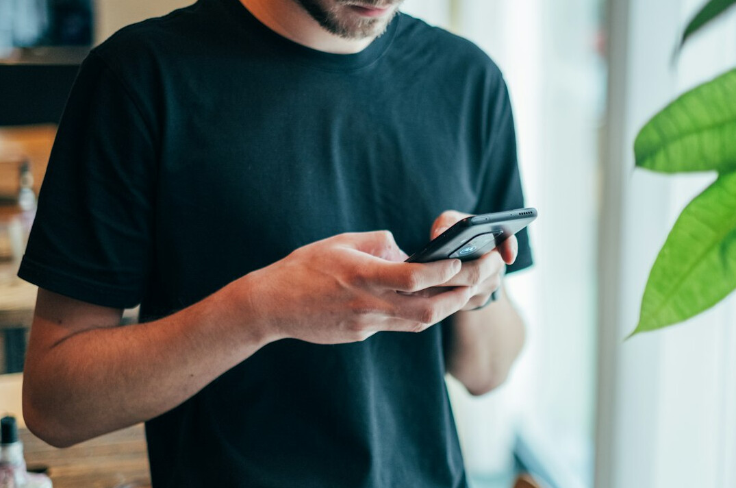 person using smartphone app